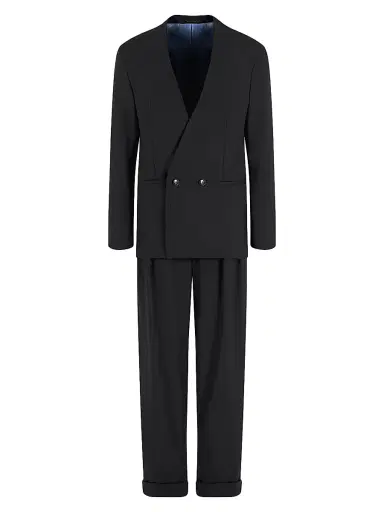 Giorgio Armani Men's Fashion Tonal Stripe Suit - Black - Size 40 | Thumbnail 2 Giorgio Armani Men's Fashion Tonal Stripe Suit - Black - Size 40 | Thumbnail 2