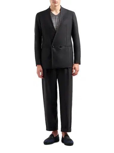 Giorgio Armani Men's Fashion Tonal Stripe Suit - Black - Size 40 | Thumbnail 1 Giorgio Armani Men's Fashion Tonal Stripe Suit - Black - Size 40 | Thumbnail 1