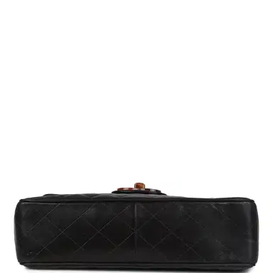 Chanel Vintage Chanel Jumbo Single Flap Bag Black Lambskin Tortoiseshell Bakelite Hardware | Thumbnail 6 Chanel Vintage Chanel Jumbo Single Flap Bag Black Lambskin Tortoiseshell Bakelite Hardware | Thumbnail 6