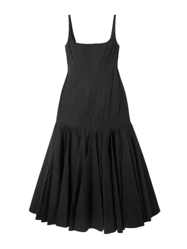 Jacquemus Agave Pleated Paneled Cotton-poplin Midi Dress | Thumbnail 1 Jacquemus Agave Pleated Paneled Cotton-poplin Midi Dress | Thumbnail 1