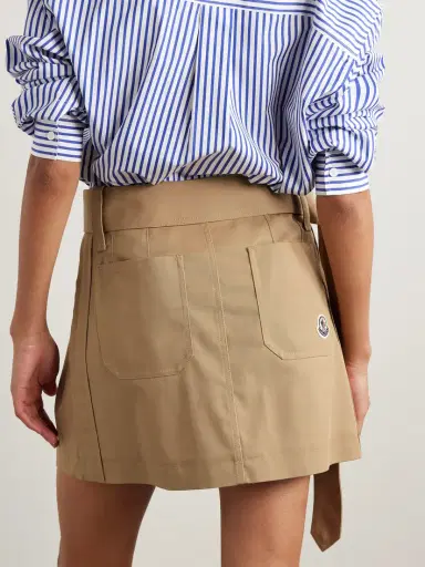 Moncler Belted Pleated Twill Mini Skirt | Thumbnail 3 Moncler Belted Pleated Twill Mini Skirt | Thumbnail 3
