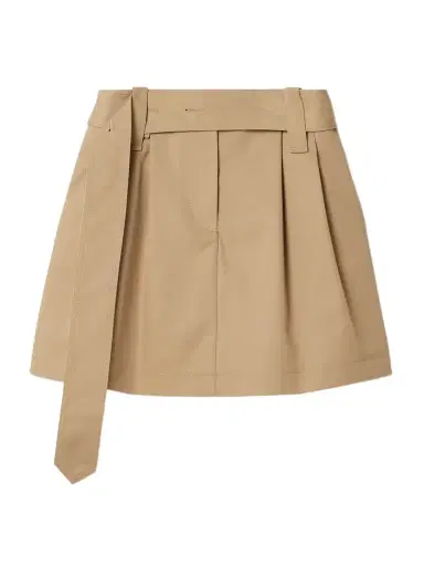Moncler Belted Pleated Twill Mini Skirt | Thumbnail 1 Moncler Belted Pleated Twill Mini Skirt | Thumbnail 1
