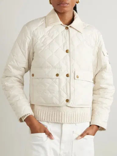 Moncler Chitre Cropped Cotton-canvas Trimmed Padded Quilted Shell Jacket | Thumbnail 3 Moncler Chitre Cropped Cotton-canvas Trimmed Padded Quilted Shell Jacket | Thumbnail 3