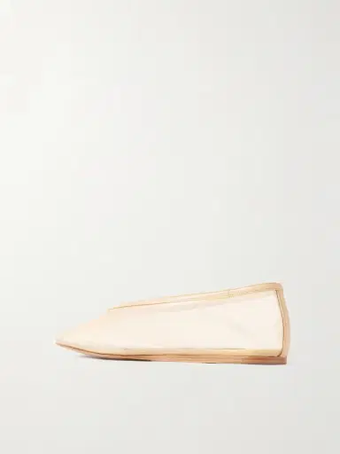 Le Monde Béryl Luna Leather-trimmed Mesh Ballet Flats | Thumbnail 3 Le Monde Béryl Luna Leather-trimmed Mesh Ballet Flats | Thumbnail 3
