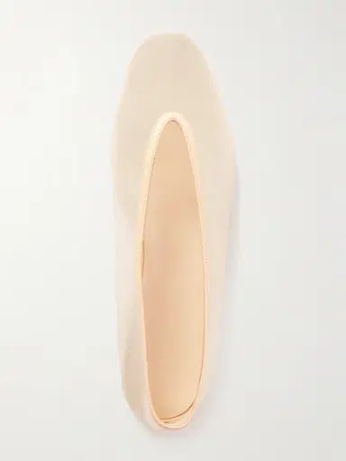 Le Monde Béryl Luna Leather-trimmed Mesh Ballet Flats | Thumbnail 5 Le Monde Béryl Luna Leather-trimmed Mesh Ballet Flats | Thumbnail 5