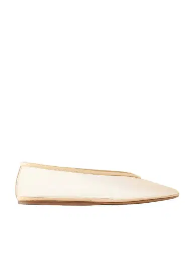 Le Monde Béryl Luna Leather-trimmed Mesh Ballet Flats | Thumbnail 1 Le Monde Béryl Luna Leather-trimmed Mesh Ballet Flats | Thumbnail 1