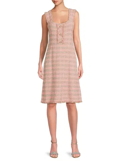 Misook Women's Tweed A-line Dress - Porcelain | Thumbnail 3 Misook Women's Tweed A-line Dress - Porcelain | Thumbnail 3