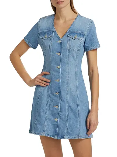 Rails Women's Saratoga Denim Trucker Minidress - Faded Seaglass | Thumbnail 3 Rails Women's Saratoga Denim Trucker Minidress - Faded Seaglass | Thumbnail 3