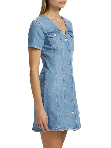 Rails Women's Saratoga Denim Trucker Minidress - Faded Seaglass | Thumbnail 4 Rails Women's Saratoga Denim Trucker Minidress - Faded Seaglass | Thumbnail 4
