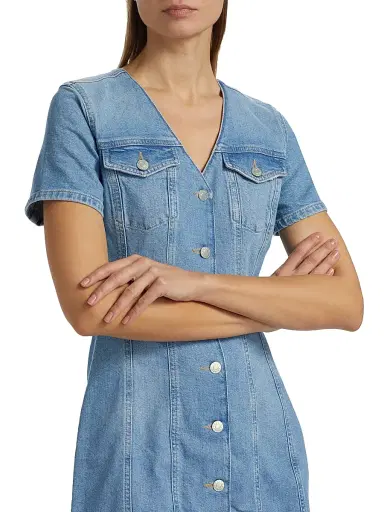 Rails Women's Saratoga Denim Trucker Minidress - Faded Seaglass | Thumbnail 6 Rails Women's Saratoga Denim Trucker Minidress - Faded Seaglass | Thumbnail 6
