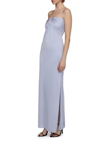 Et Ochs Women's Lila Satin Strapless Gown - Periwinkle | Thumbnail 3 Et Ochs Women's Lila Satin Strapless Gown - Periwinkle | Thumbnail 3