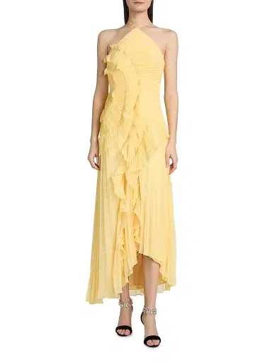 AMUR Women's Lorelie Ruffle Halterneck Gown - Lotus | Thumbnail 3 AMUR Women's Lorelie Ruffle Halterneck Gown - Lotus | Thumbnail 3
