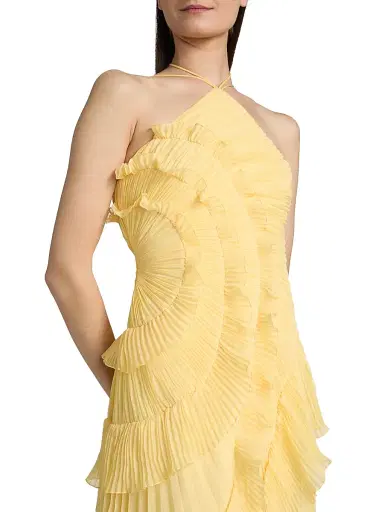 AMUR Women's Lorelie Ruffle Halterneck Gown - Lotus | Thumbnail 6 AMUR Women's Lorelie Ruffle Halterneck Gown - Lotus | Thumbnail 6