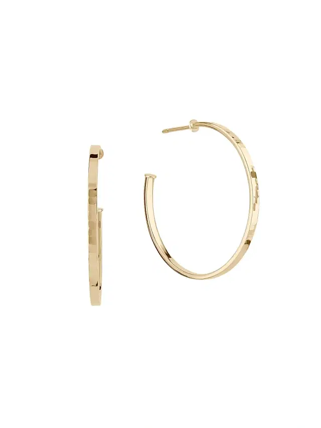 Women's Flash 14K Yellow Gold Hoop Earrings - Yellow Gold Women's Flash 14K Yellow Gold Hoop Earrings - Yellow Gold