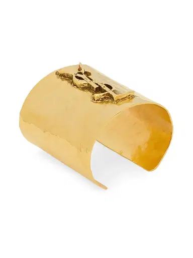 Saint Laurent Women's Cassandre Cuff in Metal - Brass Gold | Thumbnail 1 Saint Laurent Women's Cassandre Cuff in Metal - Brass Gold | Thumbnail 1