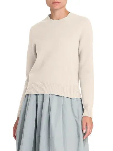 Jil Sander Women's Wool Crewneck Sweater - Natural - Size 0 | Thumbnail 3 Jil Sander Women's Wool Crewneck Sweater - Natural - Size 0 | Thumbnail 3
