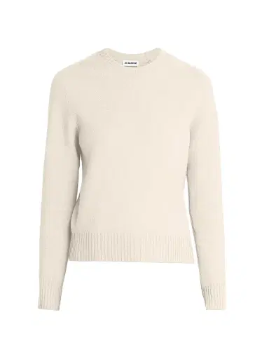 Jil Sander Women's Wool Crewneck Sweater - Natural - Size 0 | Thumbnail 1 Jil Sander Women's Wool Crewneck Sweater - Natural - Size 0 | Thumbnail 1