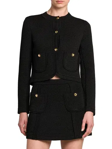 TOM FORD Women's Compact Mesh Crop Jacket - Black | Thumbnail 3 TOM FORD Women's Compact Mesh Crop Jacket - Black | Thumbnail 3
