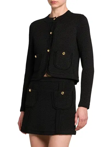 TOM FORD Women's Compact Mesh Crop Jacket - Black | Thumbnail 4 TOM FORD Women's Compact Mesh Crop Jacket - Black | Thumbnail 4