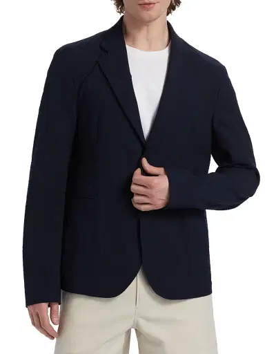 Emporio Armani Men's Soft Seersucker Blazer - Navy - Size 42 | Thumbnail 3 Emporio Armani Men's Soft Seersucker Blazer - Navy - Size 42 | Thumbnail 3