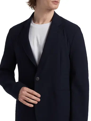 Emporio Armani Men's Soft Seersucker Blazer - Navy - Size 42 | Thumbnail 6 Emporio Armani Men's Soft Seersucker Blazer - Navy - Size 42 | Thumbnail 6