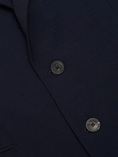 Emporio Armani Men's Soft Seersucker Blazer - Navy - Size 42 | Thumbnail 7 Emporio Armani Men's Soft Seersucker Blazer - Navy - Size 42 | Thumbnail 7