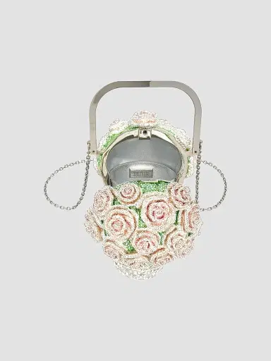 Judith Leiber Couture Women's Basket Of Roses Crystal Clutch-On-Chain - Silver Multi | Thumbnail 3 Judith Leiber Couture Women's Basket Of Roses Crystal Clutch-On-Chain - Silver Multi | Thumbnail 3