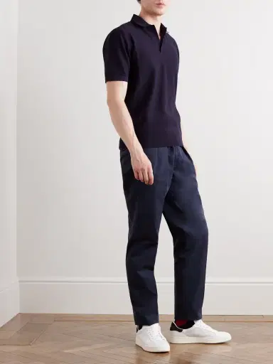 Loro Piana Cotton and Silk-Blend Piqué Polo Shirt - Men | Thumbnail 2 Loro Piana Cotton and Silk-Blend Piqué Polo Shirt - Men | Thumbnail 2