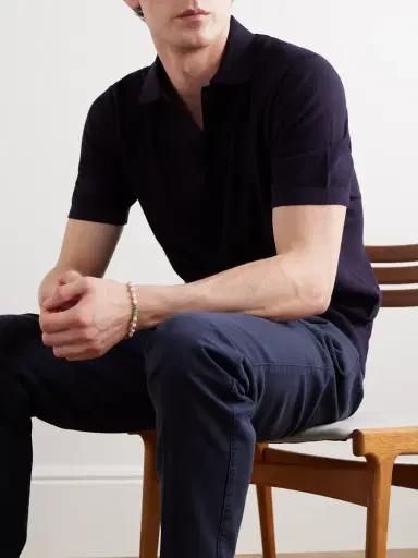 Loro Piana Cotton and Silk-Blend Piqué Polo Shirt - Men | Thumbnail 3 Loro Piana Cotton and Silk-Blend Piqué Polo Shirt - Men | Thumbnail 3