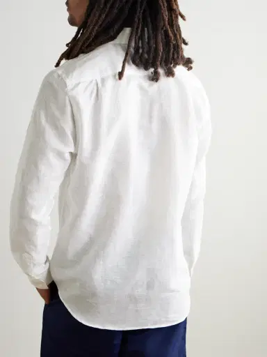 Vilebrequin Caroubis Cotton and Linen-Blend Gauze Shirt - Men | Thumbnail 3 Vilebrequin Caroubis Cotton and Linen-Blend Gauze Shirt - Men | Thumbnail 3