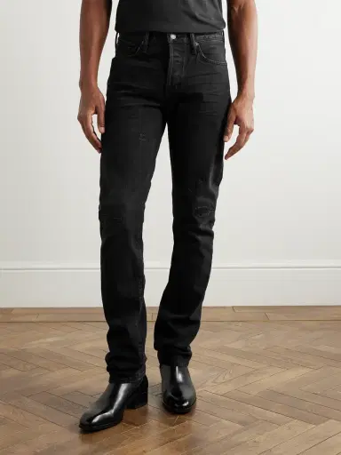 Tom Ford Slim-Fit Distressed Selvedge Jeans - Men | Thumbnail 3 Tom Ford Slim-Fit Distressed Selvedge Jeans - Men | Thumbnail 3