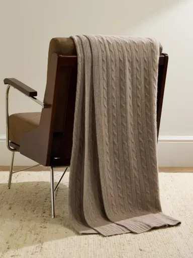 Ralph Lauren Home Cable-Knit Cashmere Throw - Men | Thumbnail 1 Ralph Lauren Home Cable-Knit Cashmere Throw - Men | Thumbnail 1