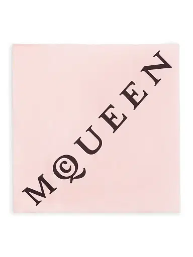 McQueen Women's Exploded Silk Logo Scarf - Jermyn Pink Black | Thumbnail 2 McQueen Women's Exploded Silk Logo Scarf - Jermyn Pink Black | Thumbnail 2