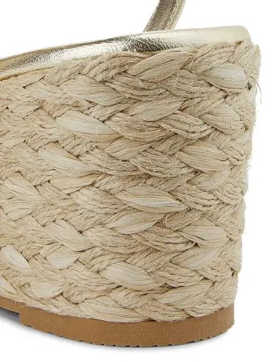 Stuart Weitzman Women's Dayna Metallic-Leather Espadrille Wedges - Light Gold Natural - Size 9.5 | Thumbnail 5 Stuart Weitzman Women's Dayna Metallic-Leather Espadrille Wedges - Light Gold Natural - Size 9.5 | Thumbnail 5