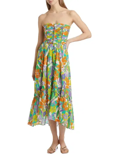 Ramy Brook Women's Murphy Floral Strapless Midi-Dress - Retro Garden | Thumbnail 2 Ramy Brook Women's Murphy Floral Strapless Midi-Dress - Retro Garden | Thumbnail 2