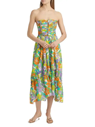 Ramy Brook Women's Murphy Floral Strapless Midi-Dress - Retro Garden | Thumbnail 3 Ramy Brook Women's Murphy Floral Strapless Midi-Dress - Retro Garden | Thumbnail 3