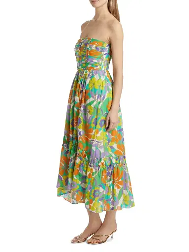 Ramy Brook Women's Murphy Floral Strapless Midi-Dress - Retro Garden | Thumbnail 4 Ramy Brook Women's Murphy Floral Strapless Midi-Dress - Retro Garden | Thumbnail 4