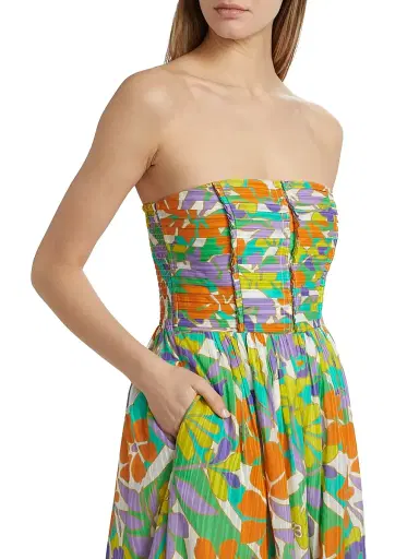 Ramy Brook Women's Murphy Floral Strapless Midi-Dress - Retro Garden | Thumbnail 6 Ramy Brook Women's Murphy Floral Strapless Midi-Dress - Retro Garden | Thumbnail 6