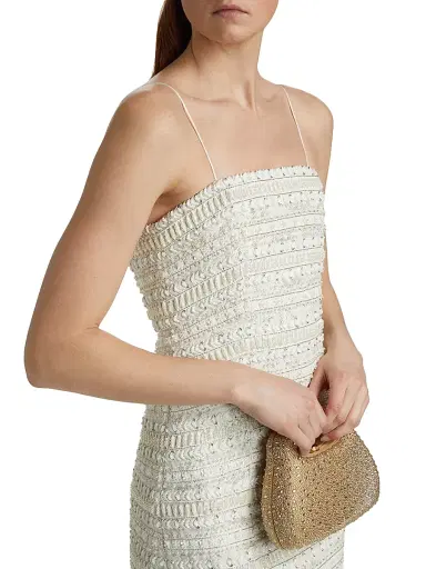 ALICE + OLIVIA Women's Violet Embellished Mini Dress - Off White | Thumbnail 6 ALICE + OLIVIA Women's Violet Embellished Mini Dress - Off White | Thumbnail 6