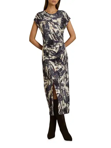 Reiss Women's Lennia Jersey Midi-Dress - Blue Neutral | Thumbnail 2 Reiss Women's Lennia Jersey Midi-Dress - Blue Neutral | Thumbnail 2