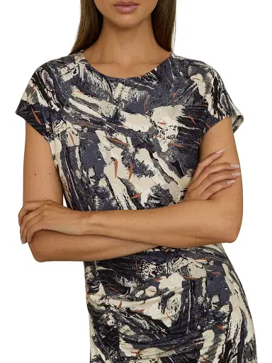 Reiss Women's Lennia Jersey Midi-Dress - Blue Neutral | Thumbnail 4 Reiss Women's Lennia Jersey Midi-Dress - Blue Neutral | Thumbnail 4