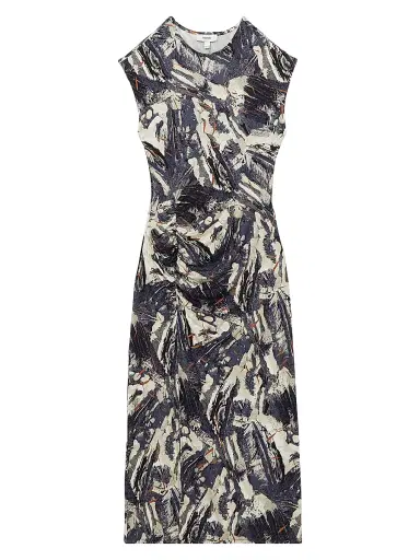 Reiss Women's Lennia Jersey Midi-Dress - Blue Neutral | Thumbnail 1 Reiss Women's Lennia Jersey Midi-Dress - Blue Neutral | Thumbnail 1