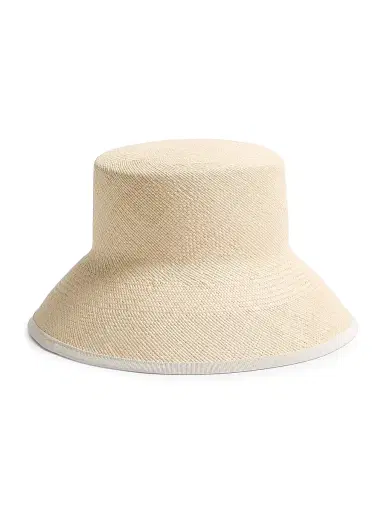 Valentino Garavani Women's VLogo Signature Straw Bucket Hat with Leather Trim - Natural Multicolor | Thumbnail 3 Valentino Garavani Women's VLogo Signature Straw Bucket Hat with Leather Trim - Natural Multicolor | Thumbnail 3