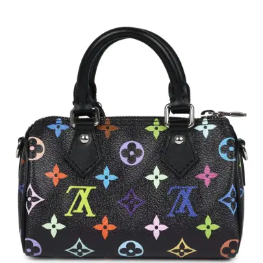 Louis Vuitton Louis Vuitton X Murakami Nano Speedy Bag Black Multicolor Monogram Gold Hardware | Thumbnail 4 Louis Vuitton Louis Vuitton X Murakami Nano Speedy Bag Black Multicolor Monogram Gold Hardware | Thumbnail 4