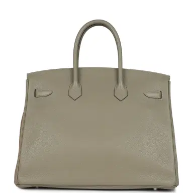HERMÈS Pre-owned Hermes Birkin 35 Sauge Togo Palladium Hardware | Thumbnail 4 HERMÈS Pre-owned Hermes Birkin 35 Sauge Togo Palladium Hardware | Thumbnail 4