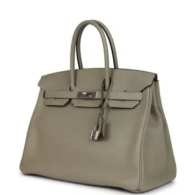 HERMÈS Pre-owned Hermes Birkin 35 Sauge Togo Palladium Hardware | Thumbnail 5 HERMÈS Pre-owned Hermes Birkin 35 Sauge Togo Palladium Hardware | Thumbnail 5