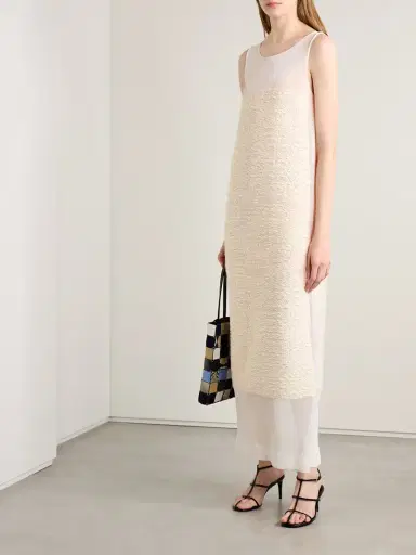 Khaite Miriele Tweed-paneled Knitted Maxi Dress | Thumbnail 2 Khaite Miriele Tweed-paneled Knitted Maxi Dress | Thumbnail 2