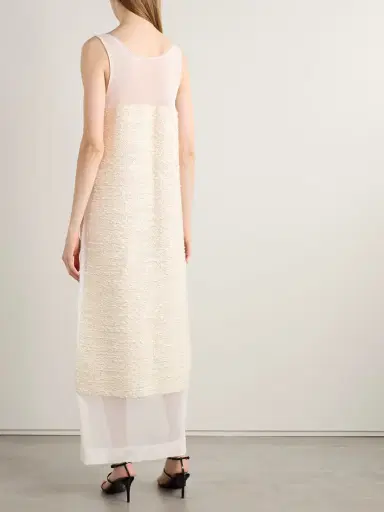 Khaite Miriele Tweed-paneled Knitted Maxi Dress | Thumbnail 3 Khaite Miriele Tweed-paneled Knitted Maxi Dress | Thumbnail 3