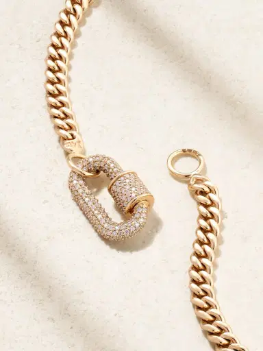 Marla Aaron Allstone Chubby Babylock + Heavy Curb 14-karat Gold Diamond Necklace | Thumbnail 3 Marla Aaron Allstone Chubby Babylock + Heavy Curb 14-karat Gold Diamond Necklace | Thumbnail 3