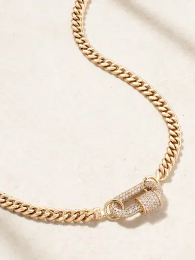 Marla Aaron Allstone Chubby Babylock + Heavy Curb 14-karat Gold Diamond Necklace | Thumbnail 4 Marla Aaron Allstone Chubby Babylock + Heavy Curb 14-karat Gold Diamond Necklace | Thumbnail 4